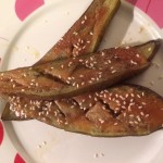 Miso-butter roasted eggplant