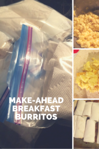 Make ahead breakfast burritos. Freeze breakfast for the month!