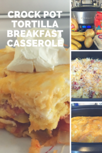 Crock Pot tortilla breakfast casserole with squash and corn tortillas