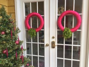 Hot pink and lime green wreaths ribbon