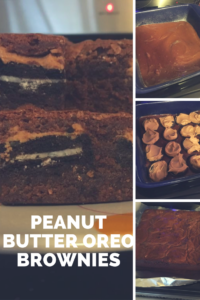 Add peanut butter and Oreos to your favorite brownie recipe or mix!