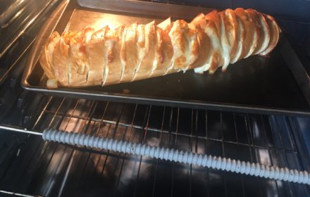 Onion, smoked paprika, and provolone baked bread