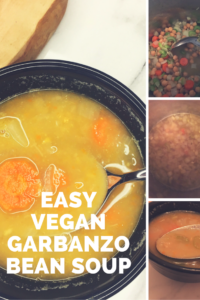 Easy vegan garbanzo bean soup comes together in half an hour using canned beans. 