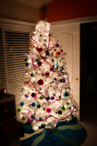 White disco Christmas tree