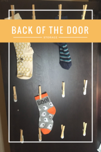 Use Command hooks and Command strips to use the inside of an armoire door for storage. No holes in your furniture!