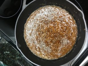 peach upside down cake skillet brown sugar