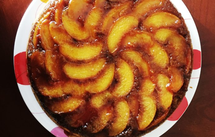 peach upside-down cake