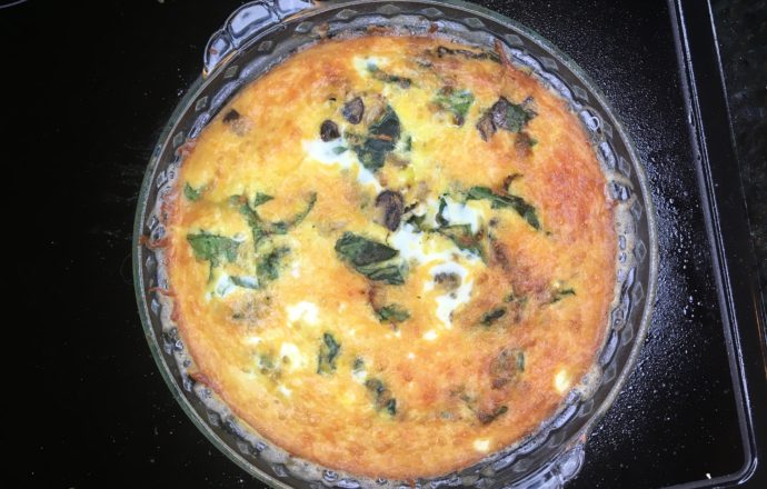 crustless quiche spinach mushroom cheddar